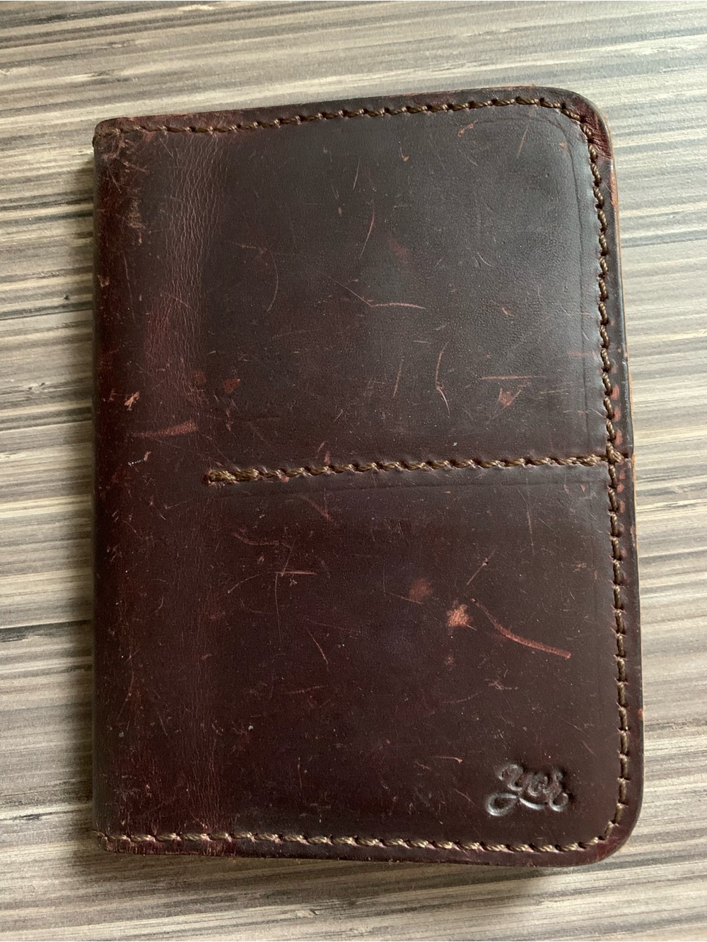 Leather Bifold Card Wallet - Dark Brown